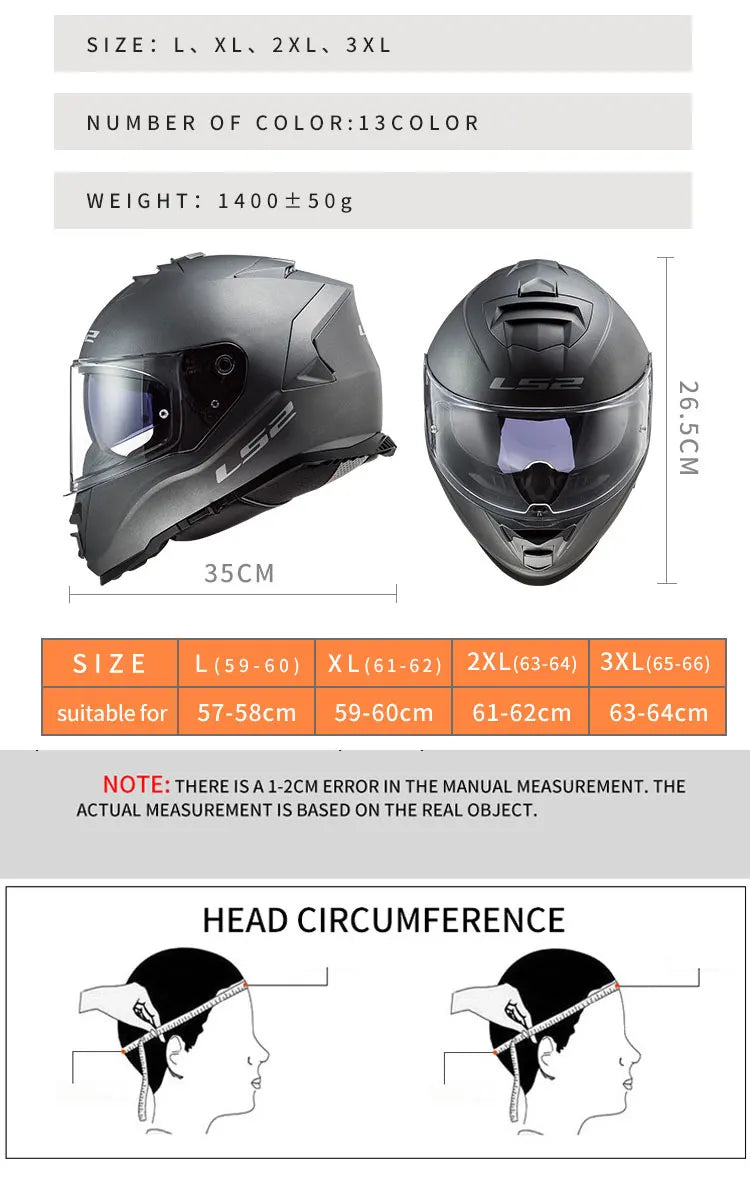 Capacete LS2 STORM Motorcycle Helmet ls2 ff800 full face helmets casque moto casco ECE Certification