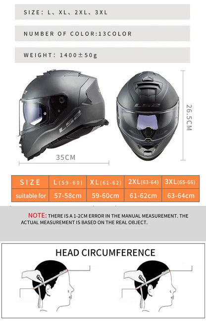 Capacete LS2 STORM Motorcycle Helmet ls2 ff800 full face helmets casque moto casco ECE Certification