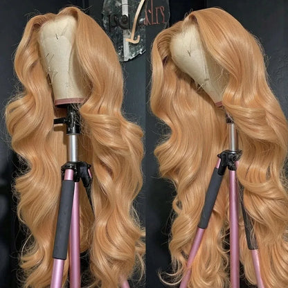Yellow Wig 13x4 HD Body Wave Lace Frontal Wig Glueless Lace Front Wig Preplucked Synthetic High Quality Ready To Wear Cosplay