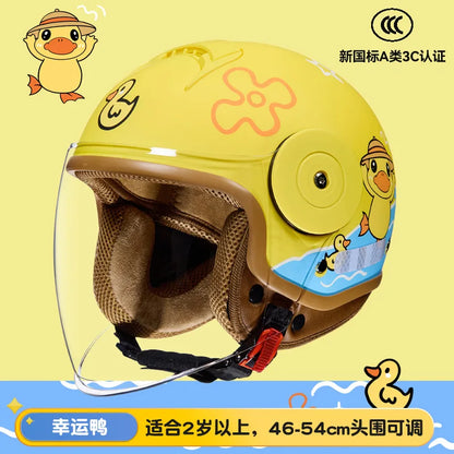 Children's Four Seasons Helmet New National Standard Class A 3C Certification Cartoon Electric Vehicle Helmet Motorcy Casco Moto