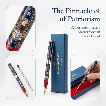 250th Anniversary Commemorative Ballpoint Pen 1776-2026 Collector's Item for Men Lawyers History Enthusiasts
