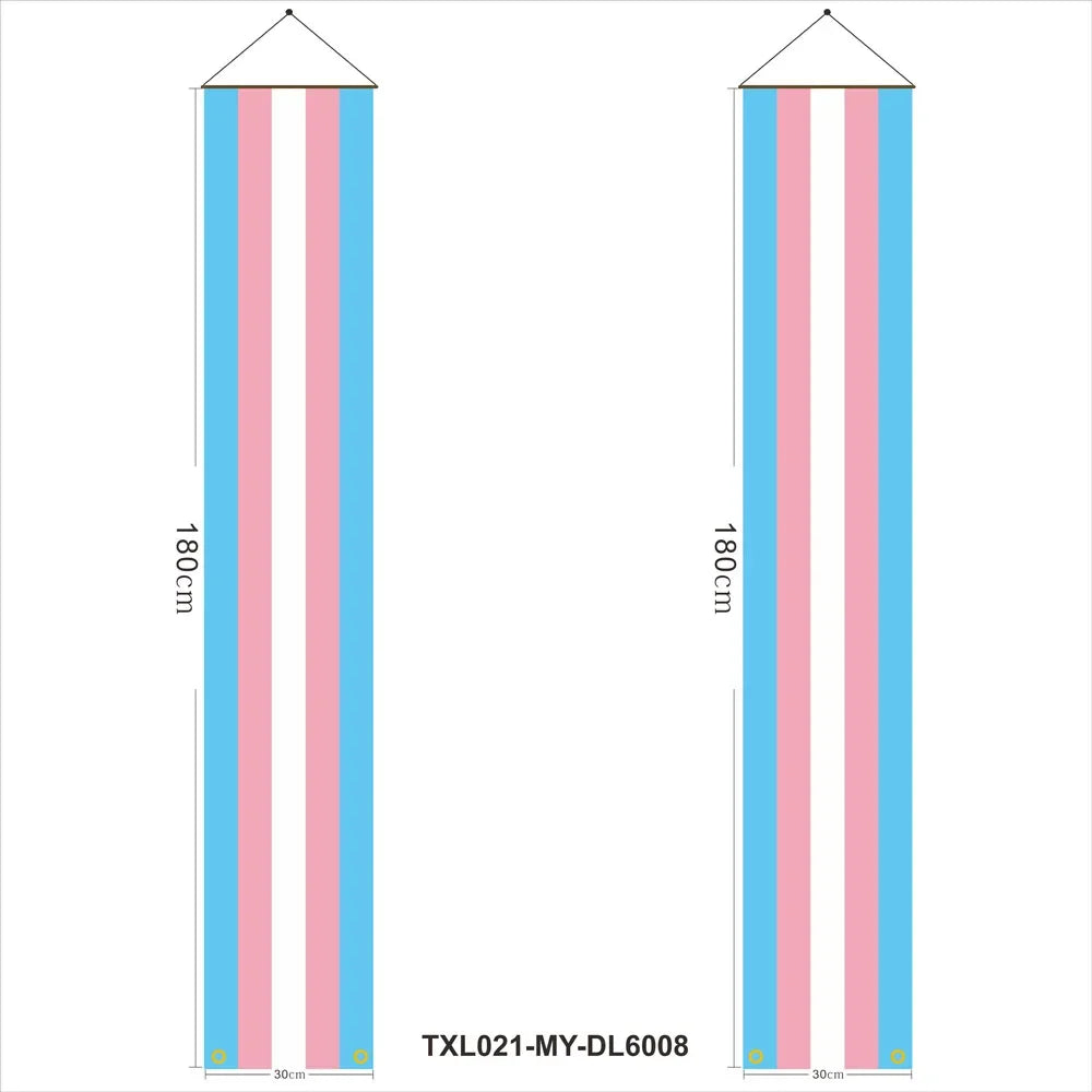 180cm Rainbow Flag Couplets LGBTQ Gay Pride Porch Hangings Outdoor Decorations Flags Lesbian Wedding Decor Banner