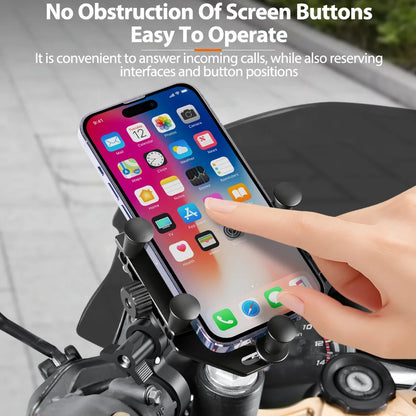 Motorcycle Phone Holder Universal Aluminum Alloy Shock-Absorbing Motos Handlebar Navigation Bracket 360° Rotary Adjustable Stand