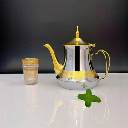Arabic style stainless steel teapot, Moroccan mint tea pot, Induction cooker gas boiling water kettle,Restaurant Home Tea Kettle