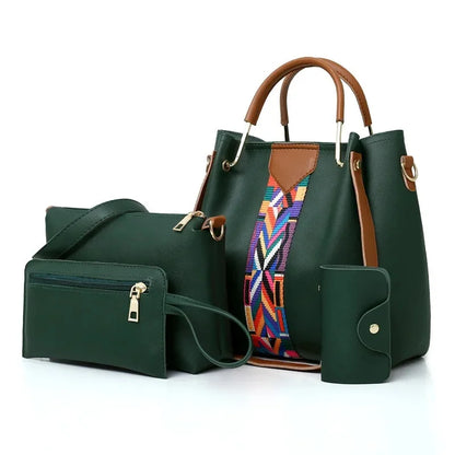 Fashionable Women's Shoulder Bag Hot Sale Of The Season New Style Mother-Child Multi-piece Set Colorful Ribbon Ladies Handbag Si