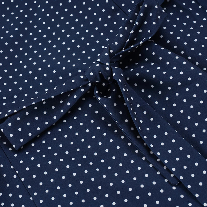 [RUOKE] French Elegant Street Dress Women Polka Dot Dress Sexy Lace Trim V Neck Mini Dress A-line Summer Casual Daily Outfit Y2K