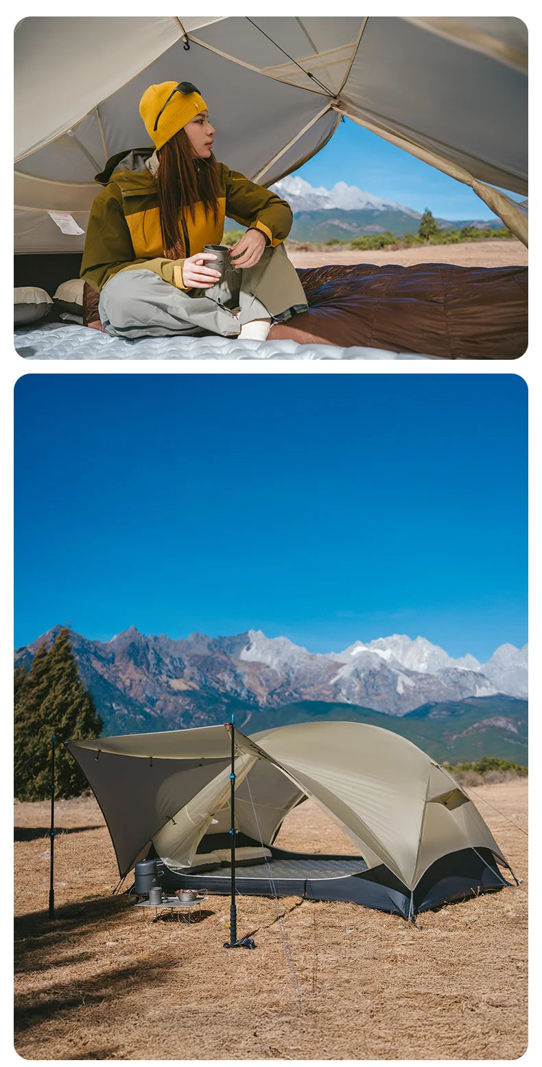 Naturehike Mongar 2 UL/PRO 1-2 Person Backpacking Tent Nylon Waterproof Ultralight Travel Trekking Shelter Tent with Footprint
