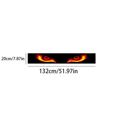 1 Flame Magic Eye Punk Decorative Strip Car Windshield Sticker - High Quality, Weathering Vinyl Decal, Self Adhesive, Suitable