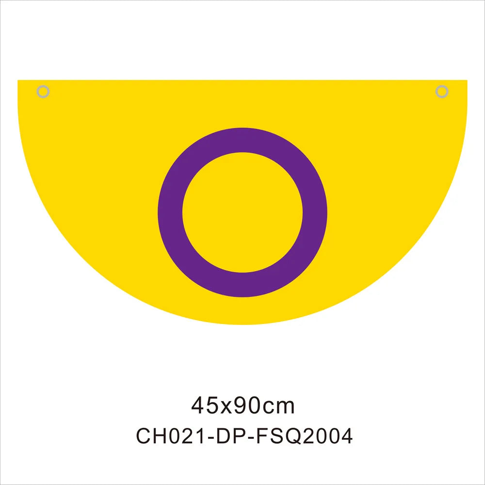 45*90cm Rainbow Flag Fan Shaped Gay  Semicircle LGBT Pride Lesbian Bisexual Transgender Pansexual Asexual Banner