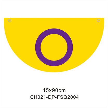 45*90cm Rainbow Flag Fan Shaped Gay  Semicircle LGBT Pride Lesbian Bisexual Transgender Pansexual Asexual Banner