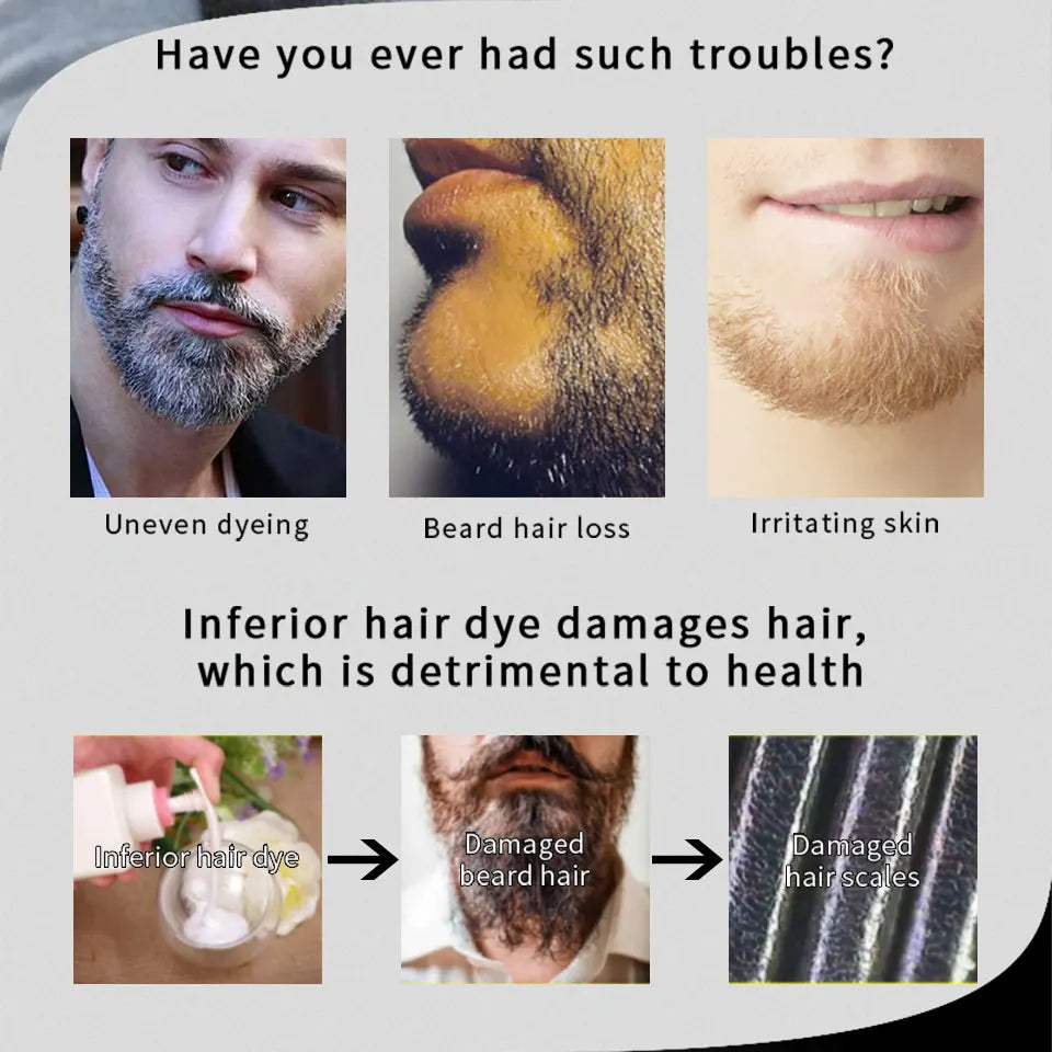 Sevich Instant Hair Dye Black Beard Shampoo Beard Paint Men Beard Coloring Dye Natural Temporary Blackening Moustache Shampoo