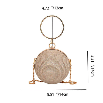 Circular Ring Portable Evening Bags Metal Round Ball Handbags For Lipstick Elegant Luxury Clutch Purse Wedding Wallets