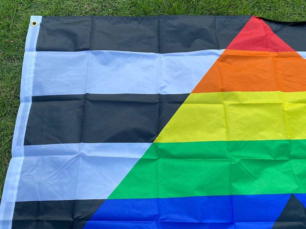 Aerlxemrbrae Rainbow Flag 150X90CM Banner Polyester Grommets LGBT Rainbow Pride Gay Straight Ally Flag