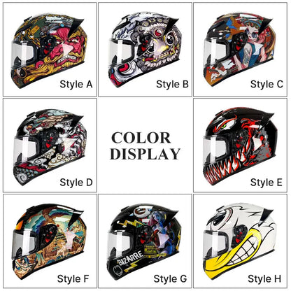 Adult Helmets For Motorcycle Full Face Helmet HD Visors Capacete De Moto Capacetes DOT Approved