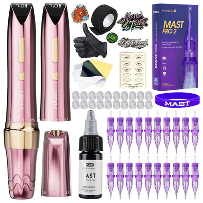 Mast P60 Wireless Tattoo Machine PMU Pen 5 Strokes Length 2.2mm - 3.2mm Permanent Makeup for Pro Artists Eyebrows Eyeliner Lip