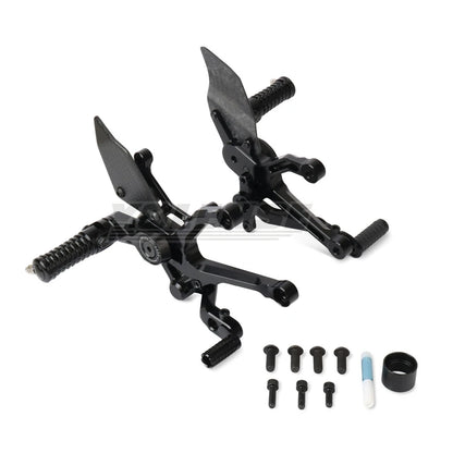 Motorcycle Carbon Fiber Adjustable Footrests Rear Set Footpeg Rearset Foot Peg Pedal For PANIGALE V4 Panigale V4S 2025