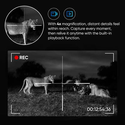 1920x1080 OLED Night Vision Scope for Hunting HD Photos Videos Clip on Night Vision Monocular Day Night Observation up to 300M