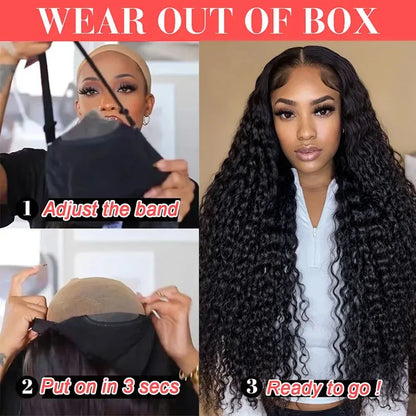 13x6 HD Lace Loose Deep Wave Frontal Wigs 42 Inch Deep Curly Lace Front Human Hair Wigs Preplucked Glueless Wig Human Hair