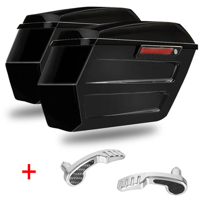 Motorcycle Hard Chopped Performance Saddlebag Bags&Carbon Fiber Latch Kit For Harley Touring Road King RG Street Glide 2014-2023