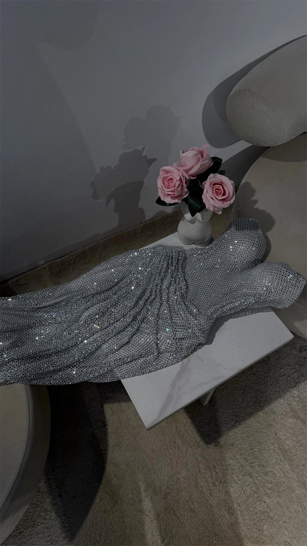 Mila Strapless Mermaid Prom Dresses 2025 Sleeveless Sequins Evening Dresses Elegant Side High Split Customized Party Dresses