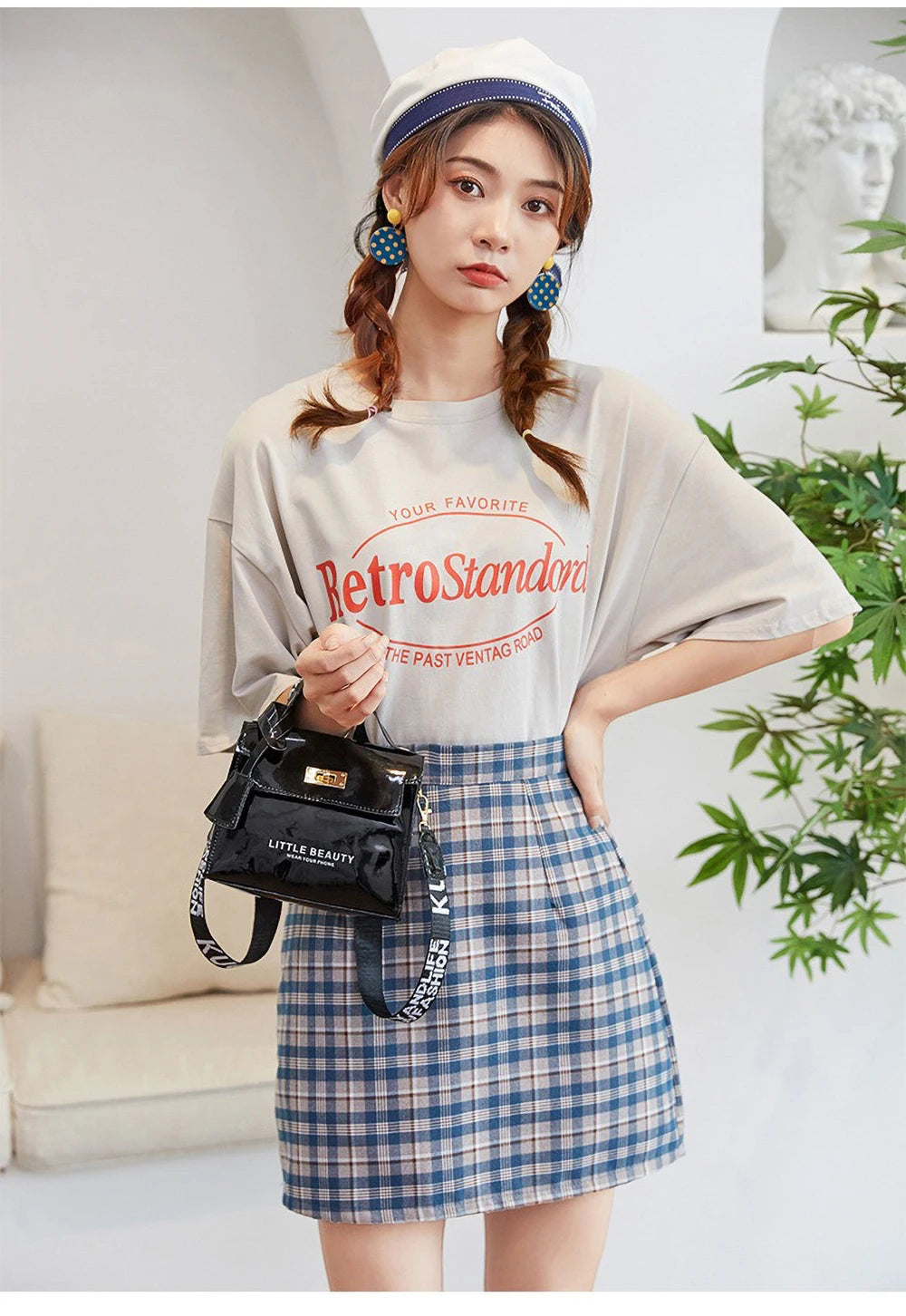 Bright Leather Kelly Bag - Printed Shoulder Crossbody Purse, Women's Easy-to-Match Fashion Handbag