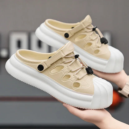 Fashion Men Sandals Summer Half Slippers Outdoor Women Beach Shoes Couple Walking Sneakers Comfortable Breathable Casual Shoes