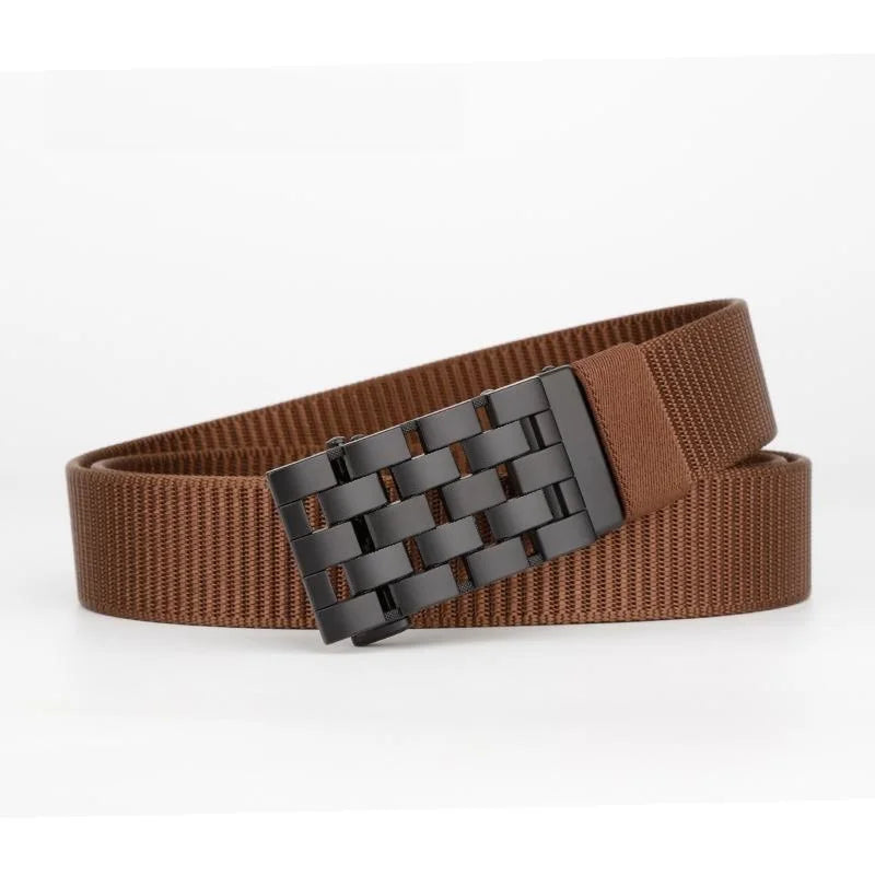 Men's Fabric Belt Nylon Canvas Automatic Belt Man Designer Belts Men Working Waistband Casual Men's Trousers Waist Belt ZX006