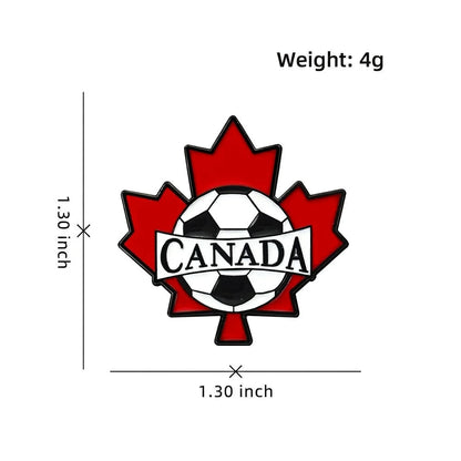 Sports Decoration Brooch Compact 2026  Souvenir Soccer Commemorative Brooch Delicate North America Football Pin