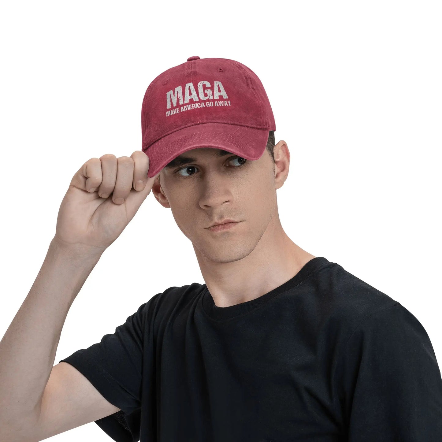 MAGA Make America Go Away  Men Women Baseball Caps Greenland Distressed Denim Caps Hat Classic Outdoor Summer Gift Headwear