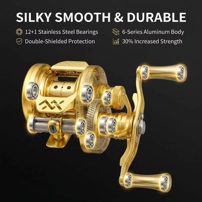 Takizawa Longze B51mc BFS Baitcasting Reel Ultralight Magnetic Drum Reel Full Metal Cnc Micro Object Baitcaster Fishing Reel Gea