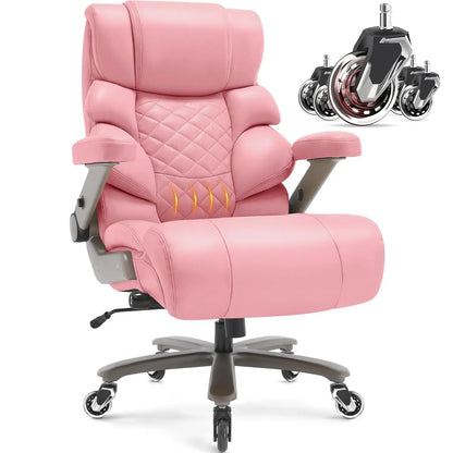 700lbs Big and Tall Office Chair-Large Computer Chair with Adjustable Lumbar Support 3D Flip Arms Plus Size Wheels,, Customized
