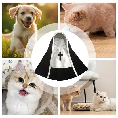 Pet Costumes For Cats Halloween Dog Costume Funny Cosplay Nun Costume Sister Habit Pet Cloth Dress Up Pet Costume For Small Cats