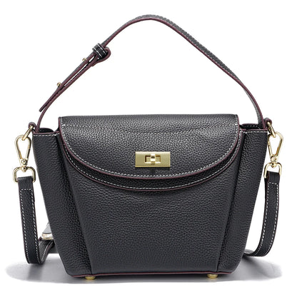 Zency Luxury Genuine Leather Tote Bag For Women Elegant High End Bag Shoulder Crossbody Handbag Top Handle Bags Noble Purple Bag