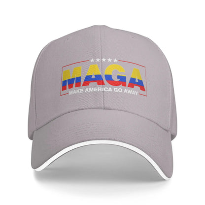 Women Men MAGA Make America Go Away Colombia Patriotic Flag Hat Adjustable Baseball Caps Casual Baseball Cap Sunscreen Hats