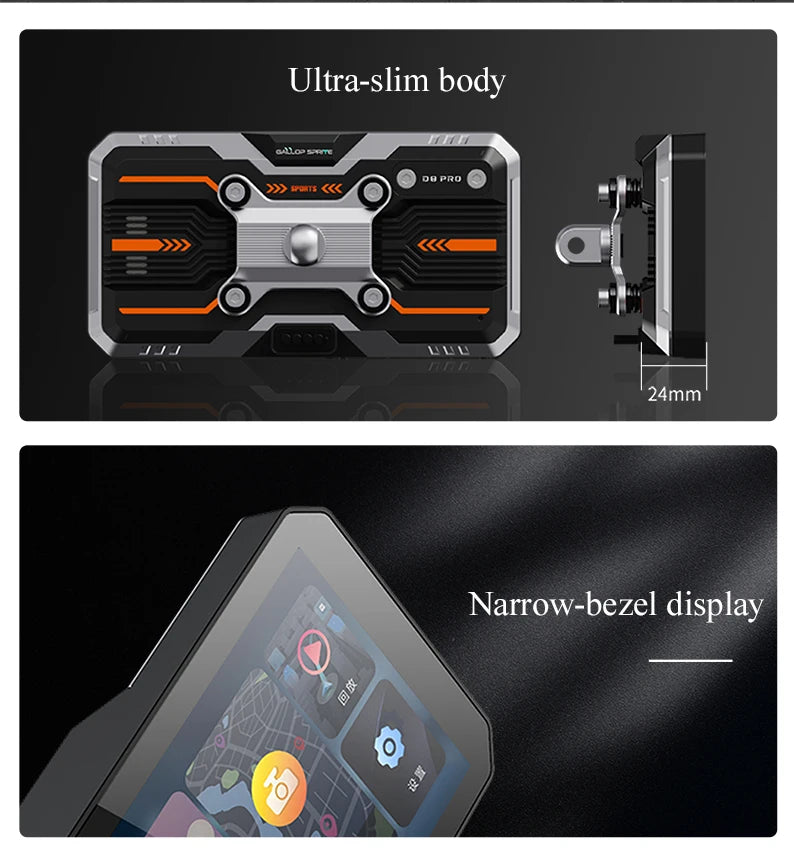Gallop Sprite 6 inch Motorcycle GPS Navigation Wireless CarPlay Android Auto DVR Drive Recorder Portable Moto Monitor IPX7