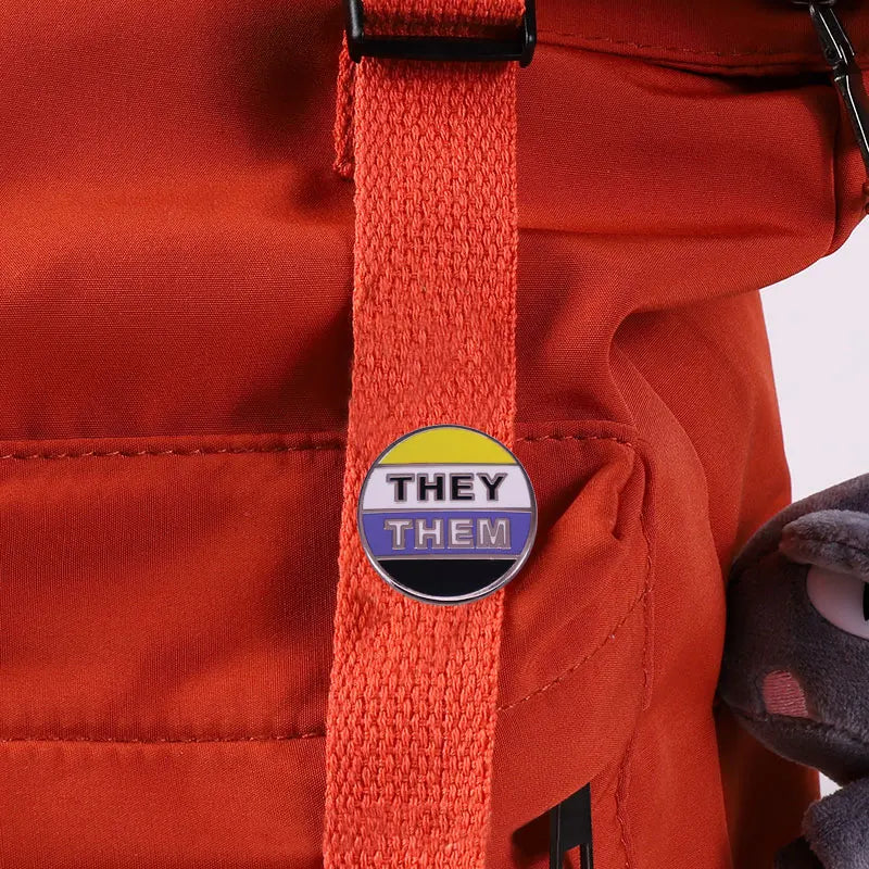 Non Binary Genderqueer Pride Lapel Pin They/Them Pronouns Brooch Queer Gay LGBTQ Emamel Pin Accessory