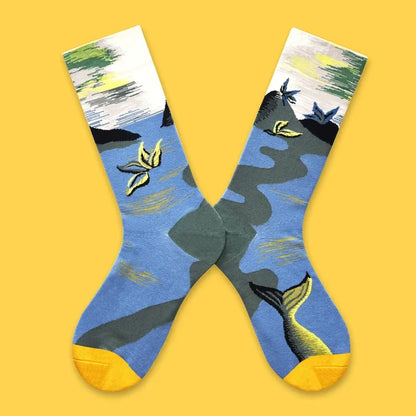 2024 Autumn and winter new socks female French plant series in high tide women's socks  designer socks