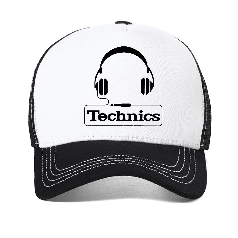 Technics Headphone Print baseball cap Vinyl Master DJ Technics hip hop caps fashion Breathable Unisex sun hat mesh Snapback Hats