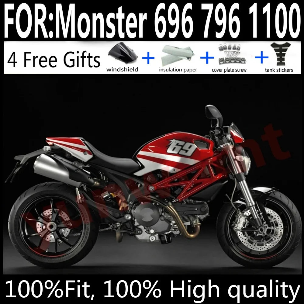 Ducati Monster 696 796 1100 Motorcycle Fairings Kit ABS Plastic Body Work Tank Cover Seat Cowl Full Set