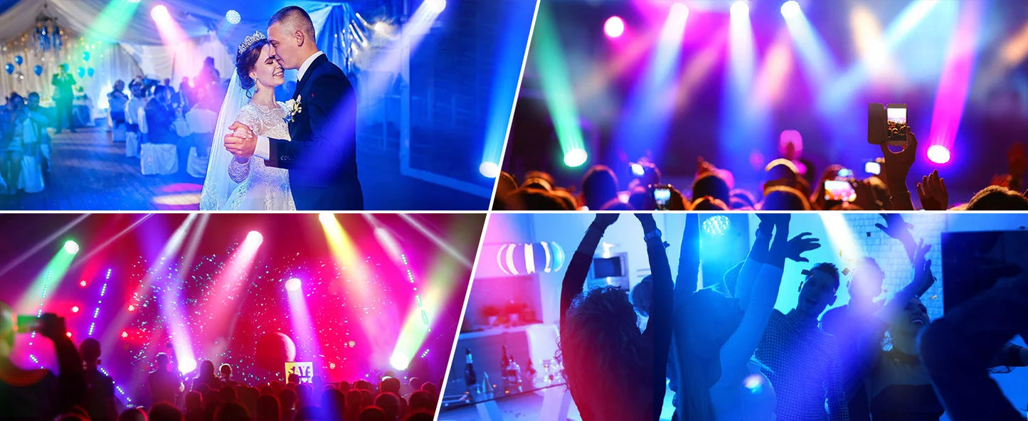 Somspot 19x15W LED Moving Head Lights RGBW Beam Stage Effect Lighting Projector Focusing Light Zoom Wash Lights for Disco Party