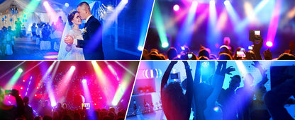 Somspot 19x15W LED Moving Head Lights RGBW Beam Stage Effect Lighting Projector Focusing Light Zoom Wash Lights for Disco Party