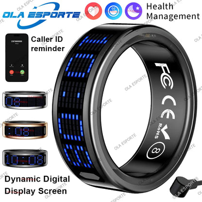 Call ID Reminder Smart Ring Heart Rate Blood Pressure Monitor Men Women Smartring 5ATM Waterproof Health Multi Sports Ring 2026
