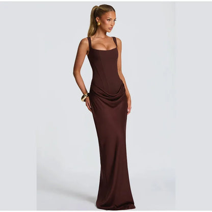 Sexy Square-neck Halter Mini Dress Women Pleated Sleeveless Backless High Waist Bodycon Dresses 2026 New Summer Lady Party Robes