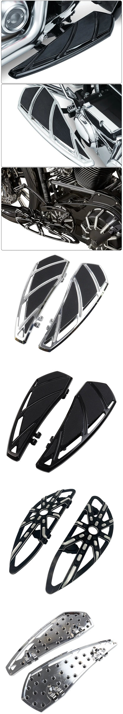 Motorcycle Driver Floorboard Rider Footboard Kit Fit For Harley Road King Electra CVO Street Glide Softail FL Dyna FLD 1986-2023