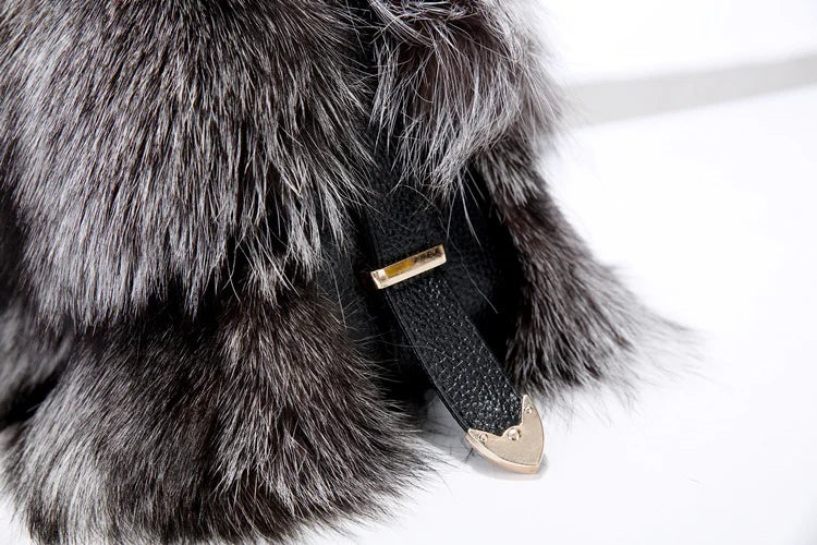 Winter Fox Fur Bag Women's Fur Bag Fashion Fur Handbag Ladies Bags Purses Women Shoulder Bag Real Silver Fox Fur Messenger Bags