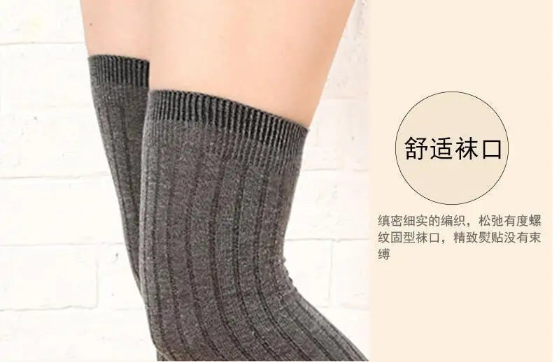 Women Long Socks Cashmere Women Boot Solid Wool Thigh Stocking Skinny Casual Cotton Over Knee-High Fluffy Female Long Knee Sock