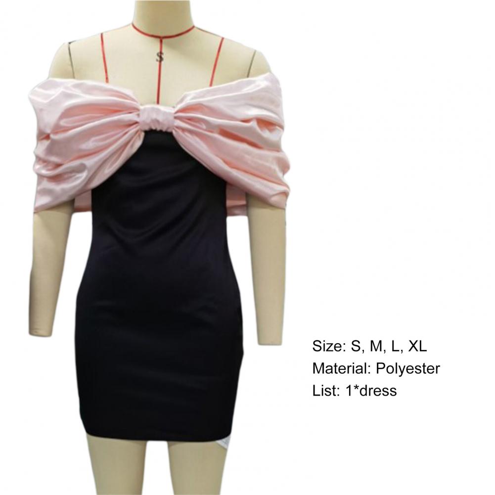 Simple  Sexy Chest Wrap Design Bodycon Dress Above Knee Length Mini Dress Short Sleeve   for Going Out