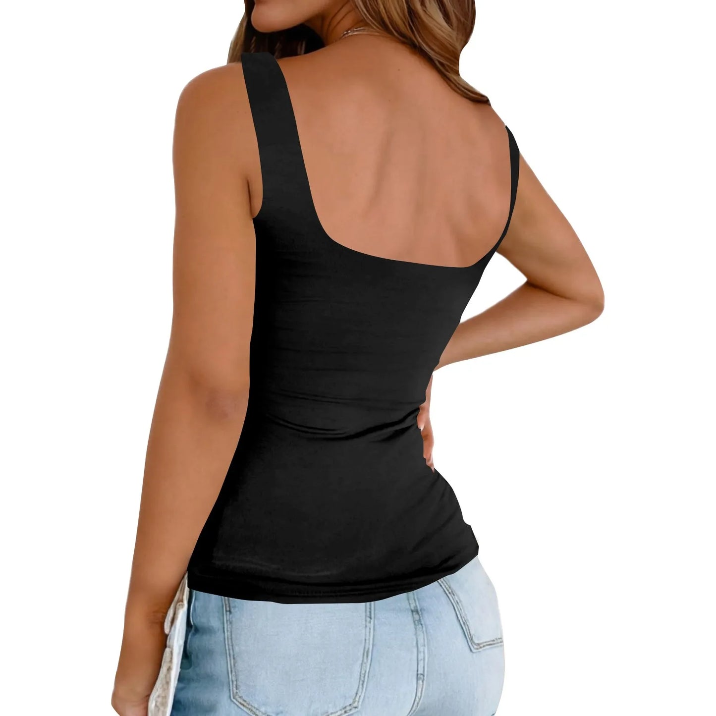 Solid Y2k Vest Women Sleeveless Base Shirt Regular Black Tops Slim-Fit Sling Inner Top Spring Summer Street Wear Girl Cloth