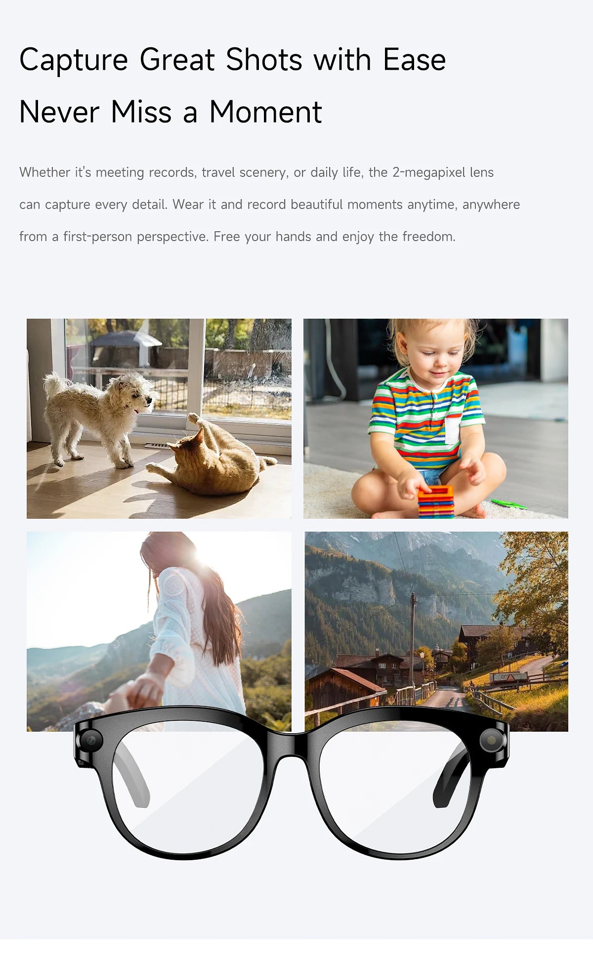 2026 New Smart Glasses Listening To Music Open Listening AI Translation AI Voice Assistant AI Image Recognition Smart Glasses