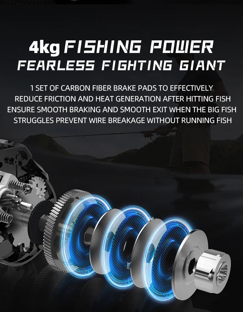 BEARKING Hot Sales Zeus-BFS 135g Lightweight Carbon Fiber 7.1:1 High-speed Ratio 8+1 Bearings Maximum Power 4kg Magnetic Brake